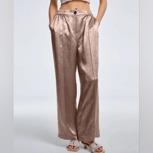 NWT Shiny Elastic Straight Acetate Pants (Dusty Pink) - Lattelier